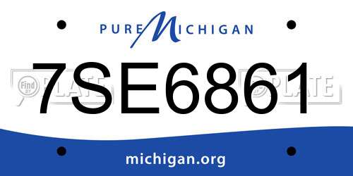 7SE6861 Michigan License Plate