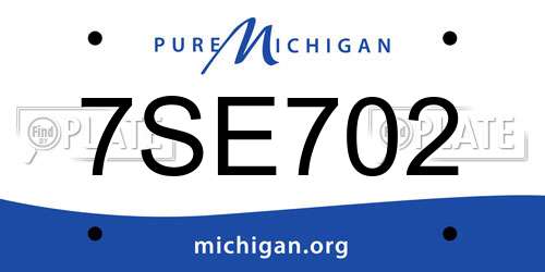 7SE702 Michigan License Plate