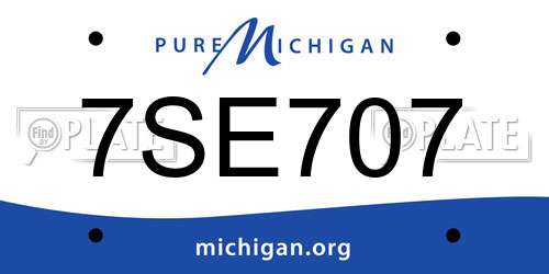 7SE707 Michigan License Plate