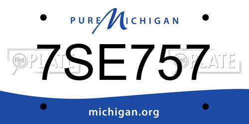 7SE757 Michigan License Plate