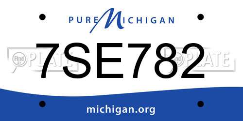 7SE782 Michigan License Plate