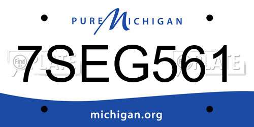 7SEG561 Michigan License Plate