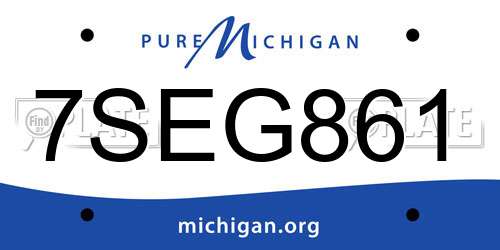 7SEG861 Michigan License Plate