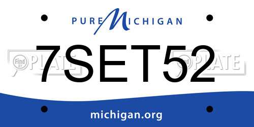 7SET52 Michigan License Plate