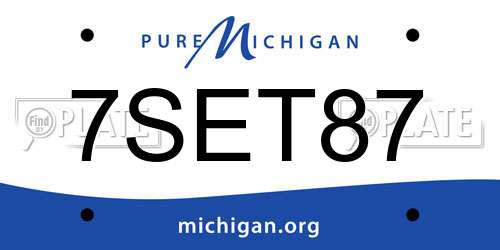 7SET87 Michigan License Plate