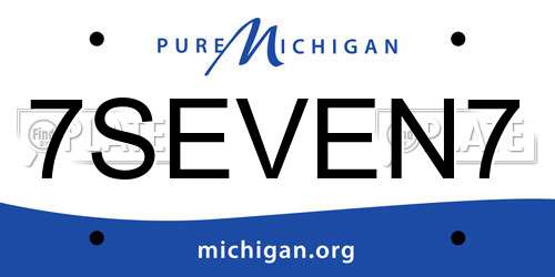 7SEVEN7 Michigan License Plate