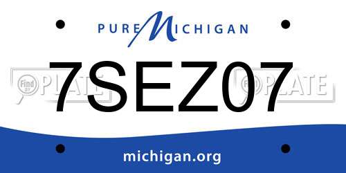 7SEZ07 Michigan License Plate