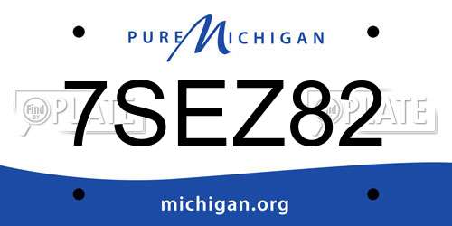 7SEZ82 Michigan License Plate