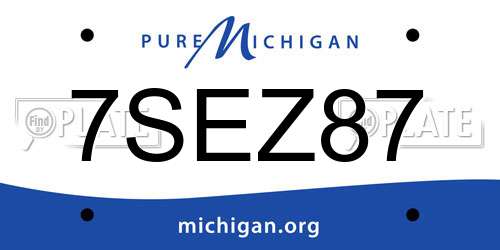 7SEZ87 Michigan License Plate