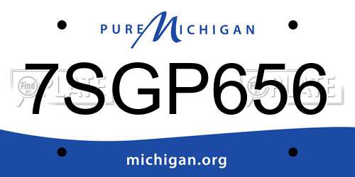 7SGP656 Michigan License Plate