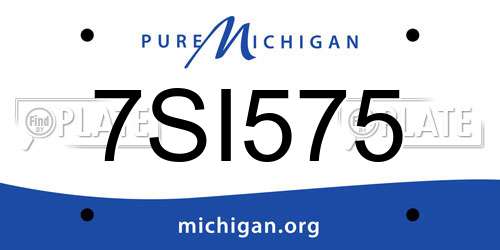 7SI575 Michigan License Plate