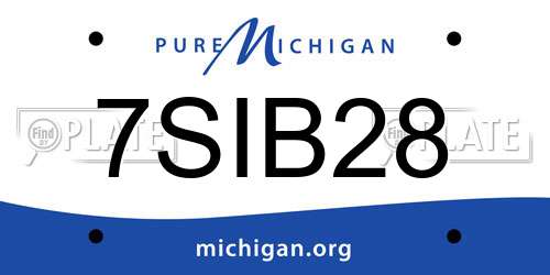 7SIB28 Michigan License Plate