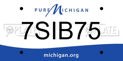 7SIB75 Michigan License Plate