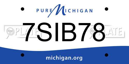 7SIB78 Michigan License Plate