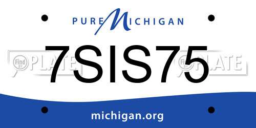 7SIS75 Michigan License Plate