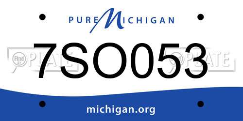 7SO053 Michigan License Plate