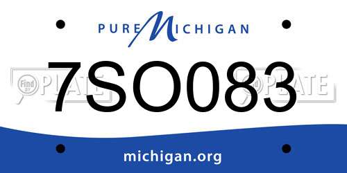 7SO083 Michigan License Plate