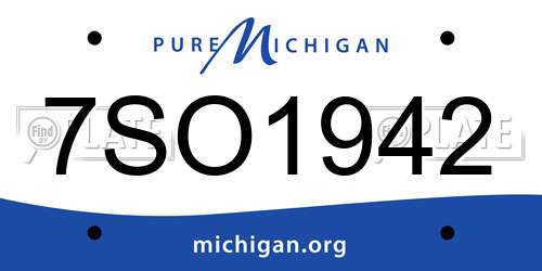 7SO1942 Michigan License Plate