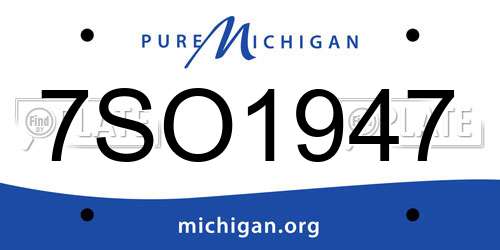 7SO1947 Michigan License Plate