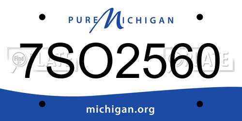 7SO2560 Michigan License Plate