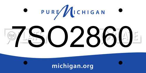 7SO2860 Michigan License Plate