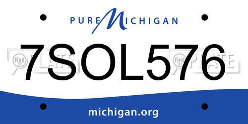 7SOL576 Michigan License Plate