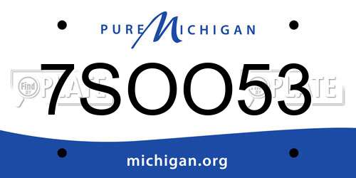 7SOO53 Michigan License Plate