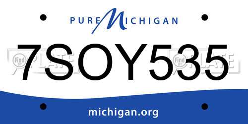 7SOY535 Michigan License Plate