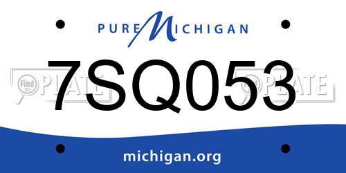 7SQ053 Michigan License Plate