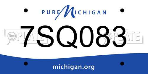 7SQ083 Michigan License Plate