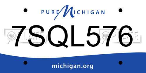 7SQL576 Michigan License Plate