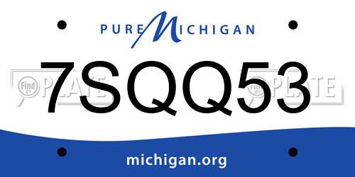 7SQQ53 Michigan License Plate