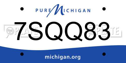 7SQQ83 Michigan License Plate