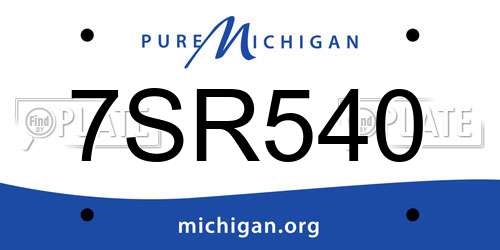 7SR540 Michigan License Plate