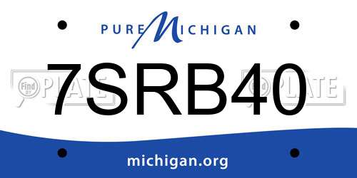 7SRB40 Michigan License Plate