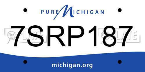 7SRP187 Michigan License Plate