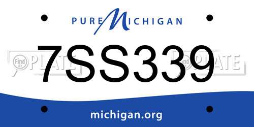 7SS339 Michigan License Plate