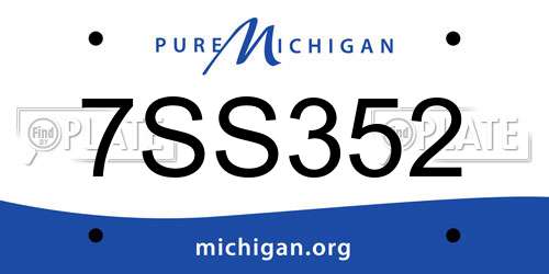 7SS352 Michigan License Plate