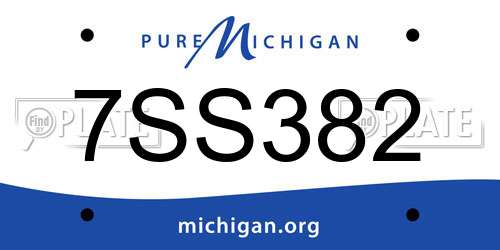 7SS382 Michigan License Plate