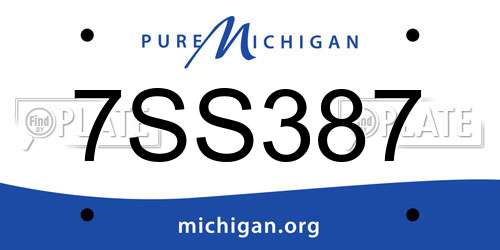 7SS387 Michigan License Plate