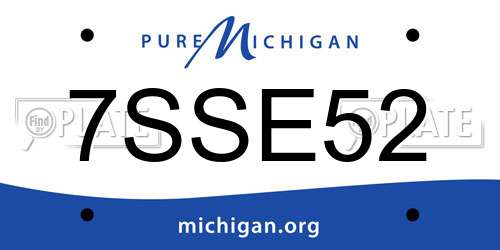 7SSE52 Michigan License Plate