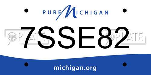 7SSE82 Michigan License Plate