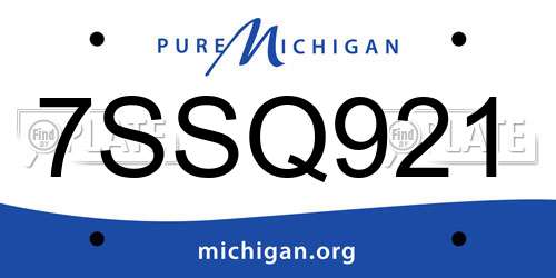 7SSQ921 Michigan License Plate