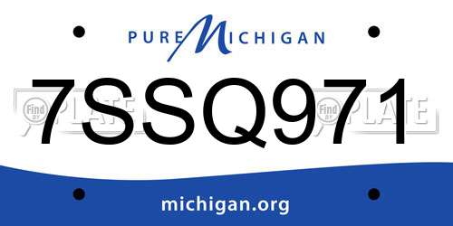 7SSQ971 Michigan License Plate