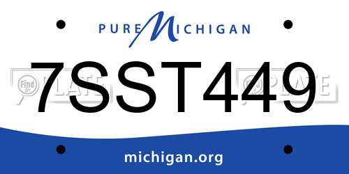 7SST449 Michigan License Plate