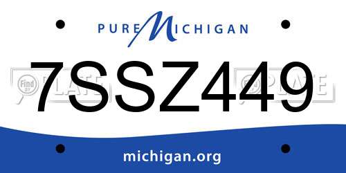 7SSZ449 Michigan License Plate