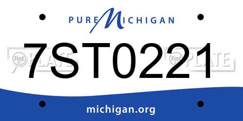 7ST0221 Michigan License Plate