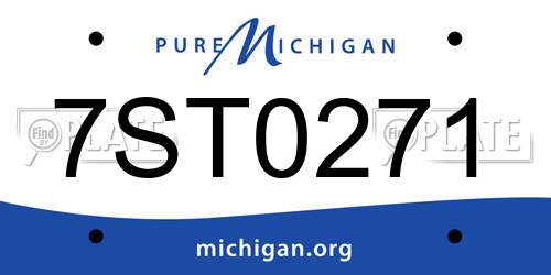 7ST0271 Michigan License Plate