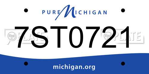 7ST0721 Michigan License Plate