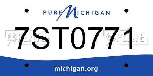 7ST0771 Michigan License Plate